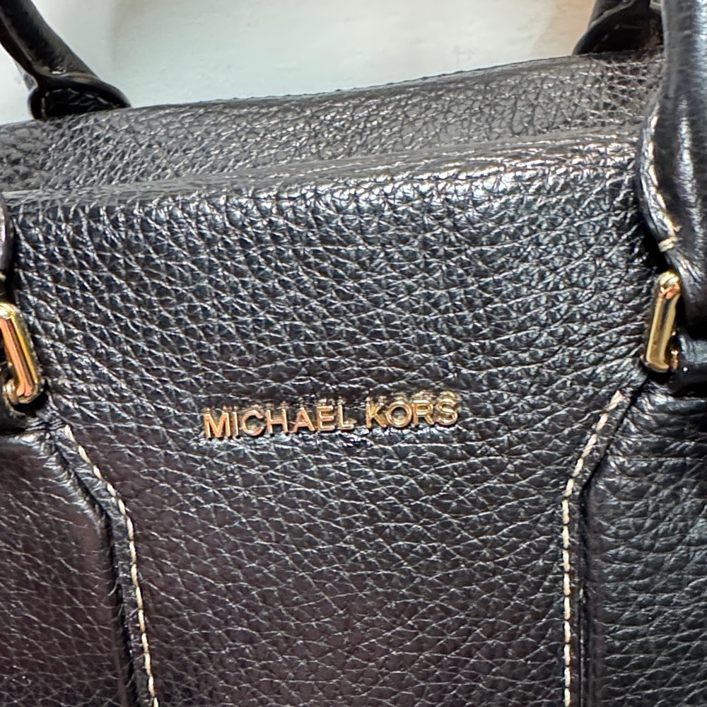 Michael Kors Black Textured Satchel - Picture 3 of 15